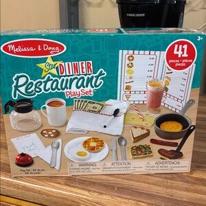 Melissa & Doug Star Diner Restaurant Play Set with Red and White Accents